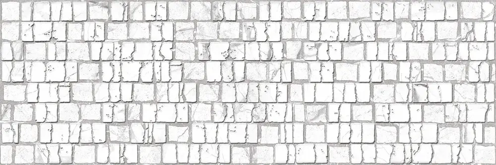 Настенная плитка ALMA Ceramica TWU12LRT17R Laurent 74x24.6 белая матовая рельефная под мозаику