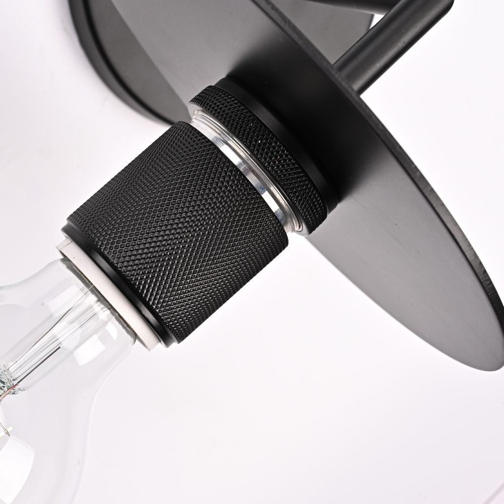 Бра Rh Utilitaire Knurled Disk Shade Sconce Black By Imperiumloft