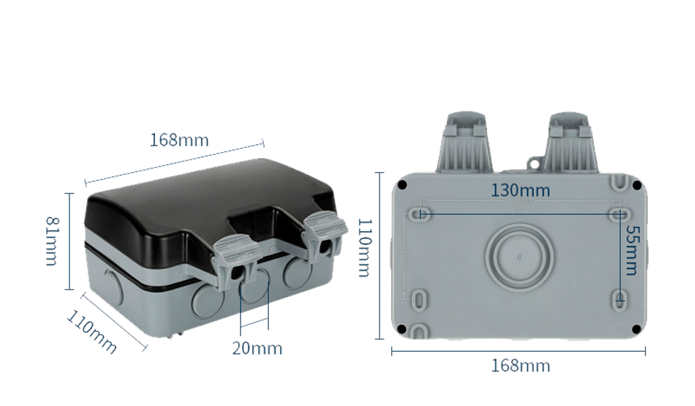 Влагозащищенная розетка IP66 NT02