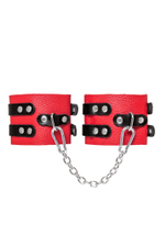Оковы Pecado с двумя ремешками с люверсами красные 25 см