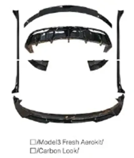Карбоновый обвес для Tesla Model 3 Facelift 2023+ тесла Губа Фендера юбки Диффузор Спойлер