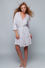 Уютный халатик Megan с поясом (Размер: S-M) (Цвет: кофейный)