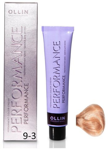 OLLIN PERFORMANCE 9/3 блондин золотистый 60мл Перманентная крем-краска для волос