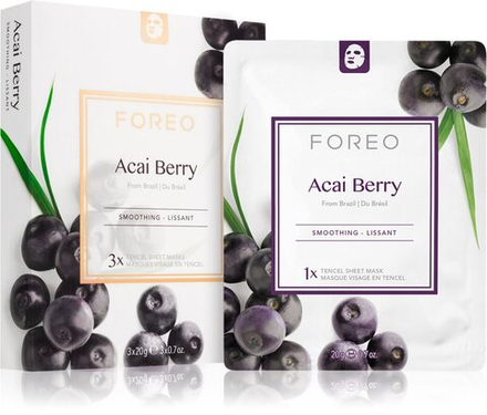 FOREO Farm to Face Sheet Mask Acai Berry - антиоксидантная тканевая маска /   3x20  ml  / GTIN 7350120790293