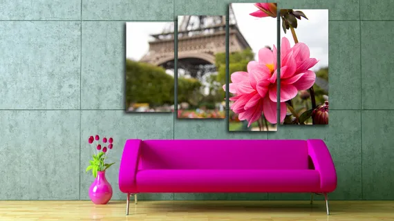 Модульная картина "Французские цветы"