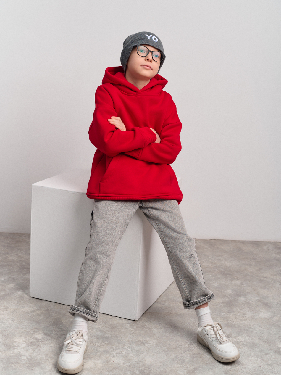 Толстовка с капюшоном для мальчика "Basic" красный