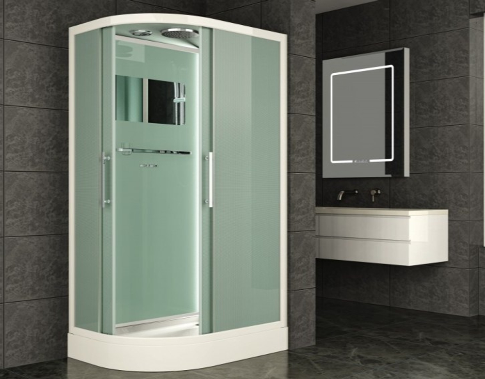 Душевая кабина Esbano (Эсбано) ES-L115CR R, с низким поддоном, с электрикой и LED освещением, 115х85х210