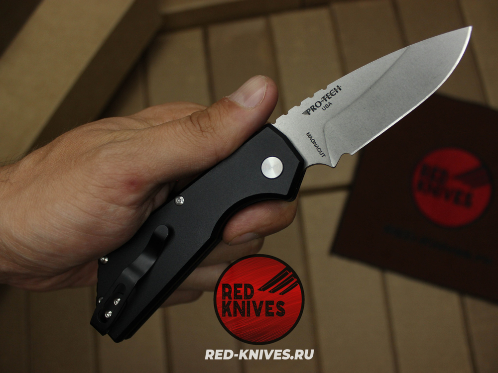 Нож Pro-Tech Strider PT Auto - черная рук, светлый клинок RK/Н116