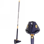 Швабра треугольная с отжимом, ручка 130 см цвет синий