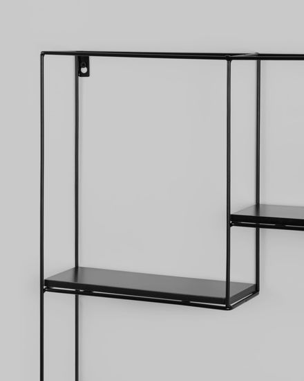 Полка Square черная черный мрамор