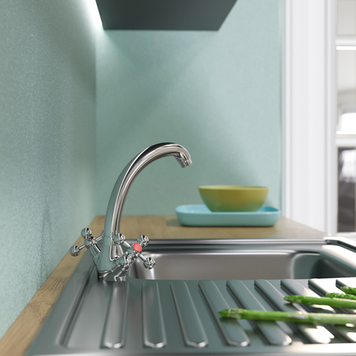 Смеситель для кухни 1/2 кер. MIXLINE ML07-031 низкий излив п/гайку (без подводки)