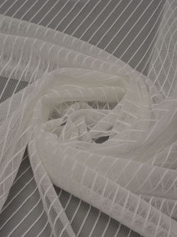 Сетка эластичная теплая белая в полоску метражом