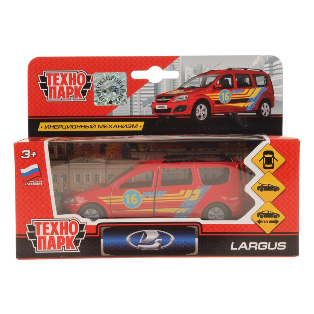 Модель ин. мет. "Lada Largus. Спорт" 12см, открыв. двери и багажник, в коробка (Технопарк)