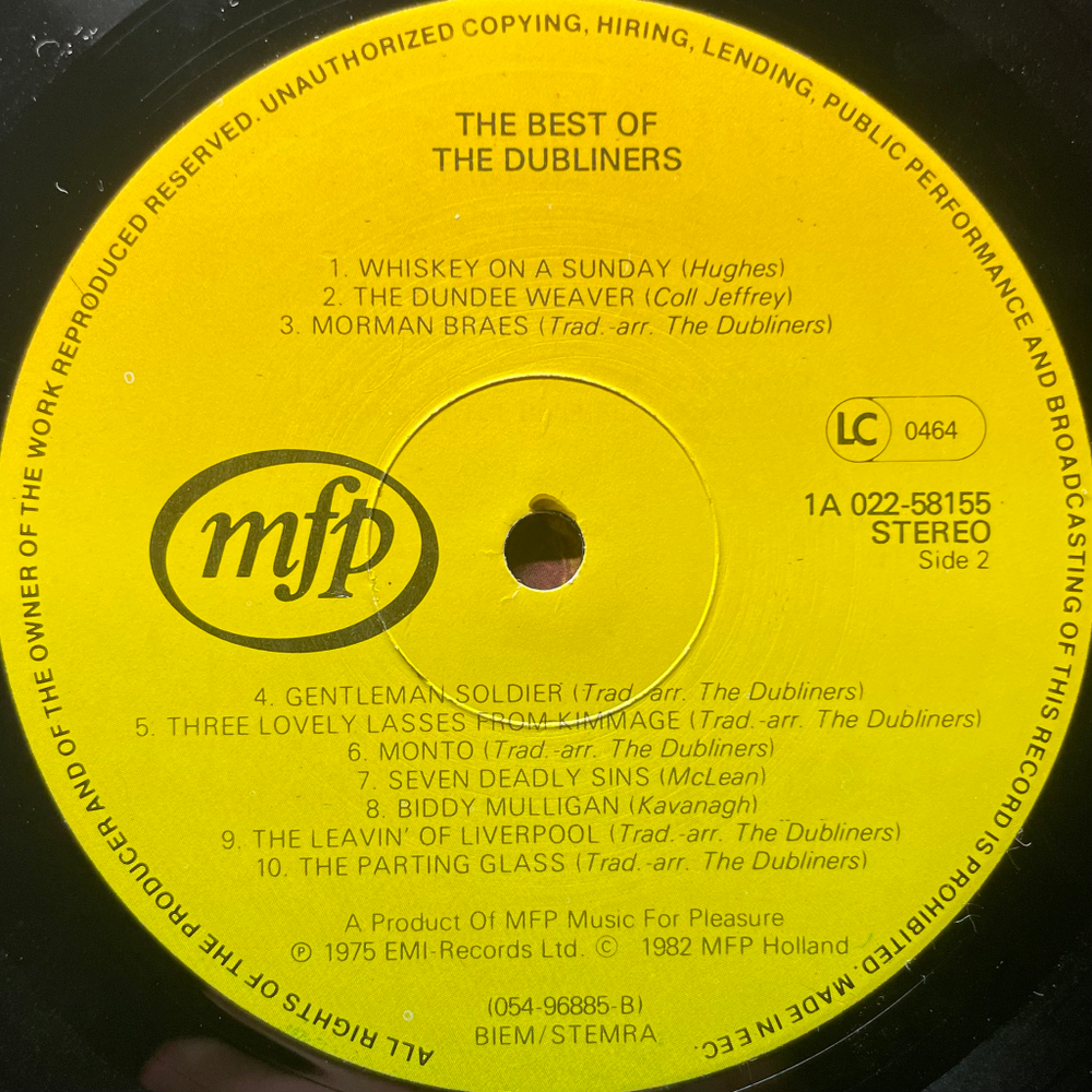 The Dubliners - The Best Of The Dubliners (Голландия 1982г.)