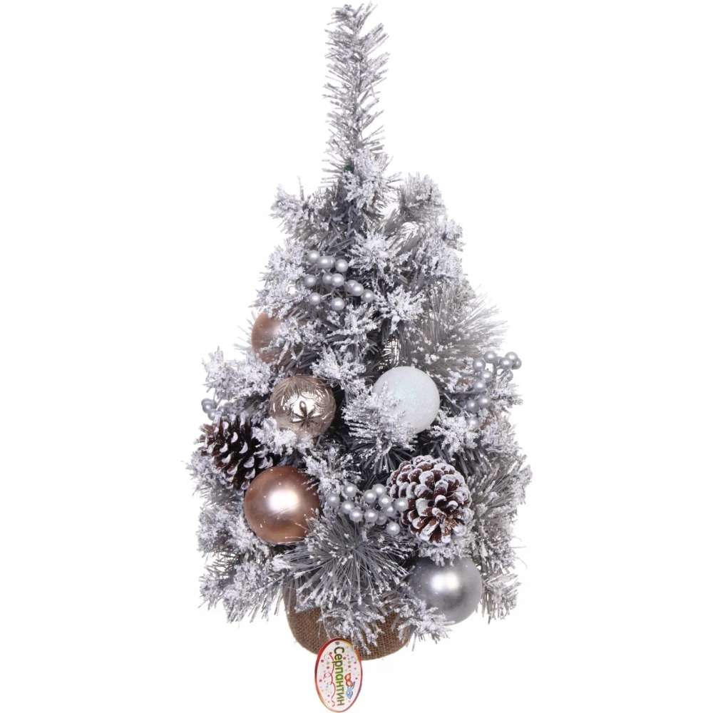 Ёлка в горшке «Нежная» 60 см, ПВХ+леска, шишки (61 ветка) (SS1902-60)