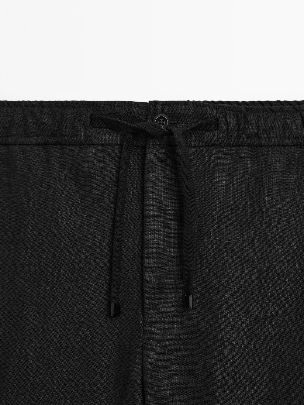 Massimo Dutti Брюки-джоггеры из 100% льна, черный