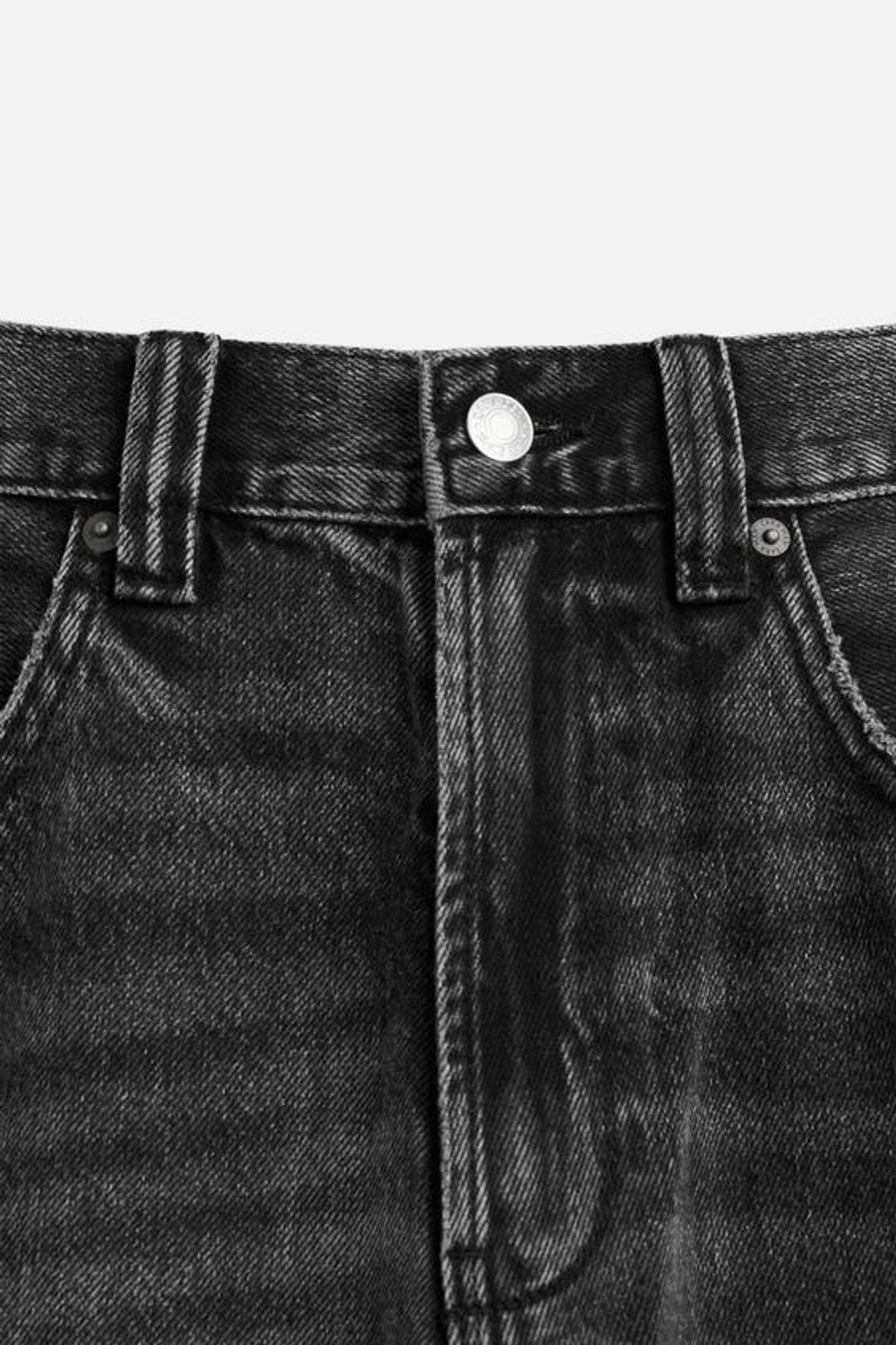 ZARA ДЖИНСОВЫЕ ШОРТЫ-БЕРМУДЫ СВОБОДНОГО КРОЯ, УГОЛЬНЫЙ