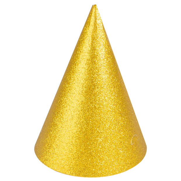 Колпаки, Золото, с блестками, 16 см, 1 шт.