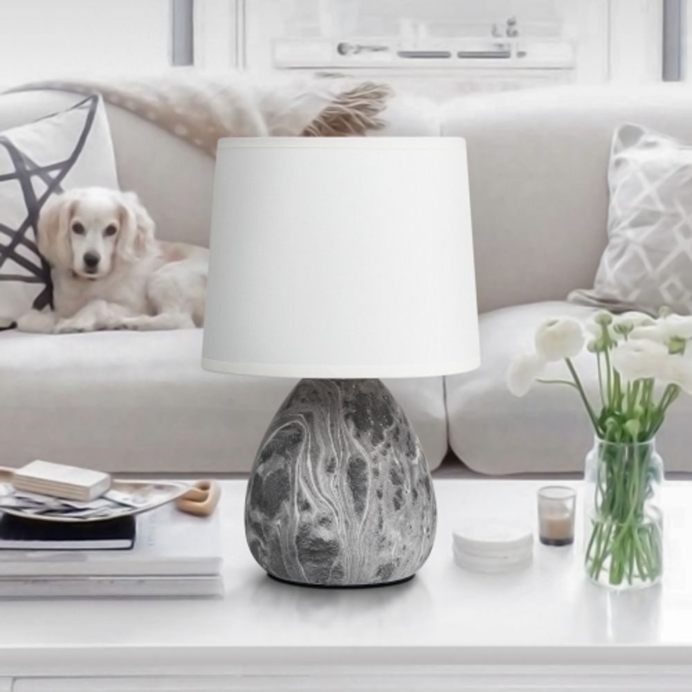 Настольная лампа Rivoli   7037-501 1 * Е14 40 Вт керамика черно-белая с абажуром