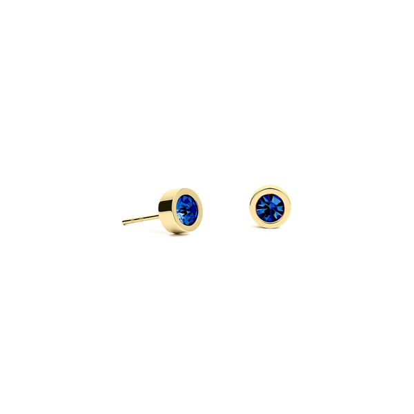 Серьги пусеты Fiore Luna Blue Topaz 5х2,5 мм SWE125 BT G