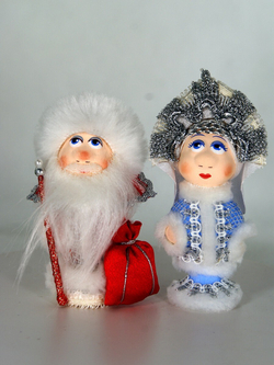 Кукла потешка Дед мороз. Игрушка фарфоровая ручной работы. Новогодний подарок