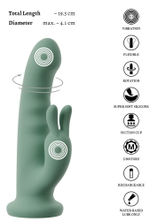 Зеленый вибратор-ротатор Luvio - 19,3 см.