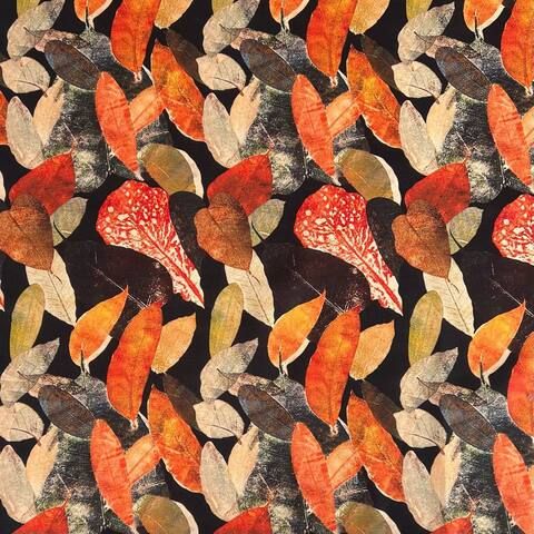 ЛИСТЬЯ НА ЧЕРНОМ, 100% хлопок