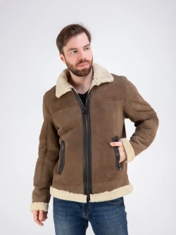 Дубленка мужская натуральная авиатор зимняя Турция
