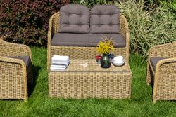 "Равенна" диван двухместный плетенный из ротанга, цвет соломенный