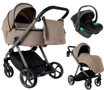 Детская коляска Pituso Sole 3 в 1 с автокреслом Santiso Pro Black PMPT/020 Truffle
