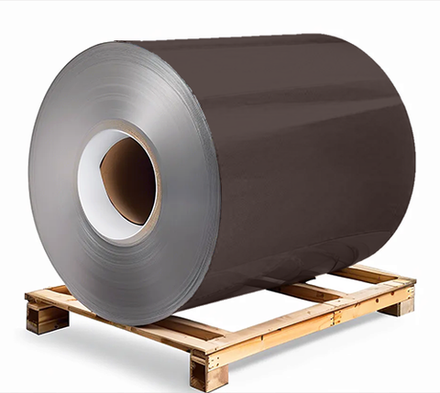 Сталь оцинкованная 0,5х1250х3000 мм RAL 8017 коричневый шоколад Грунт обр.стороны / защ.пленка