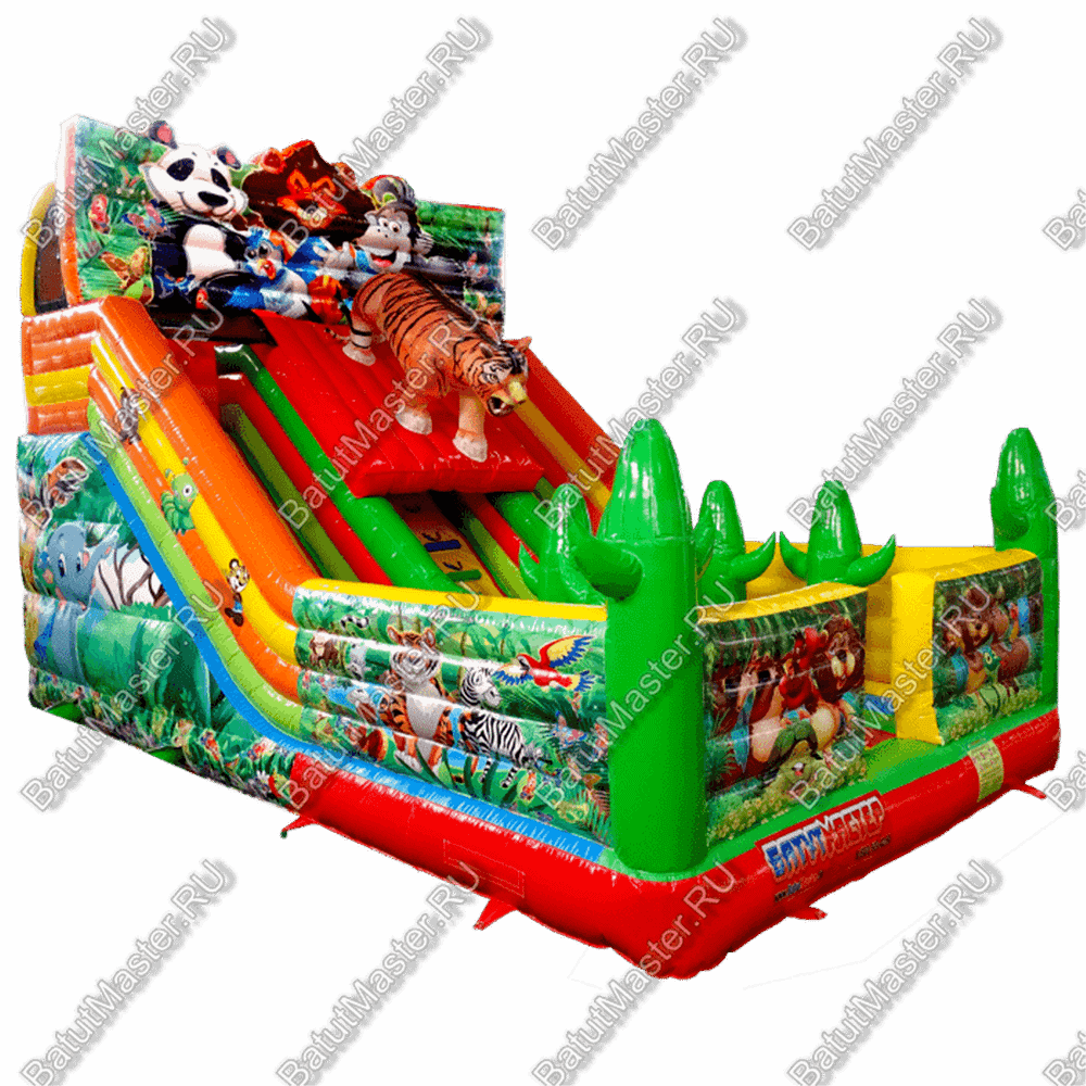 Детский надувной батут-горка "Зов тигра", 8*5*6 м