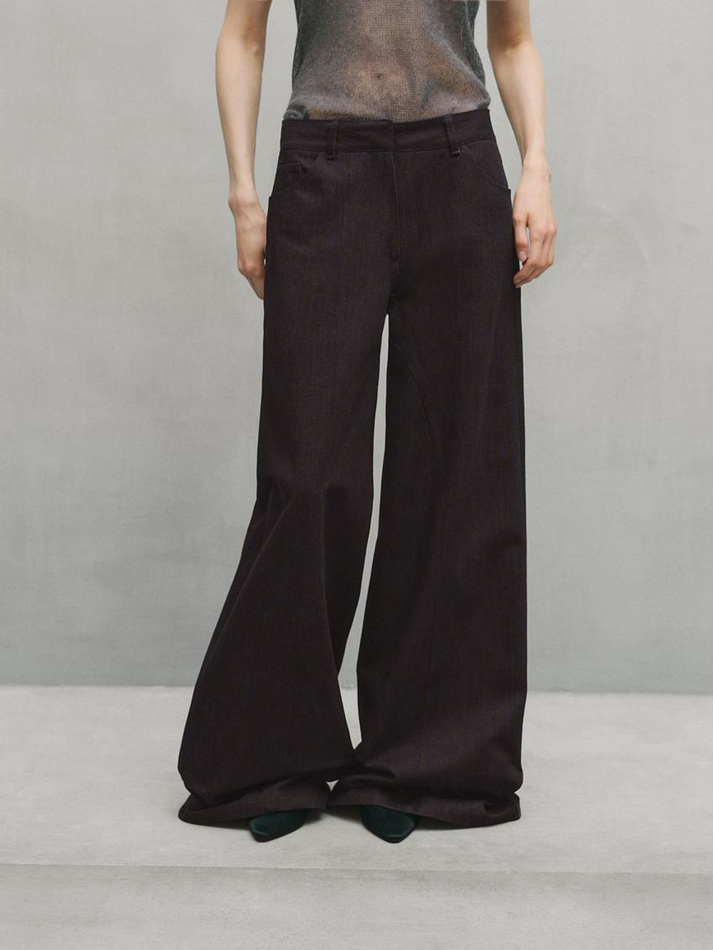 Massimo Dutti Джинсы широкого кроя, коричневый