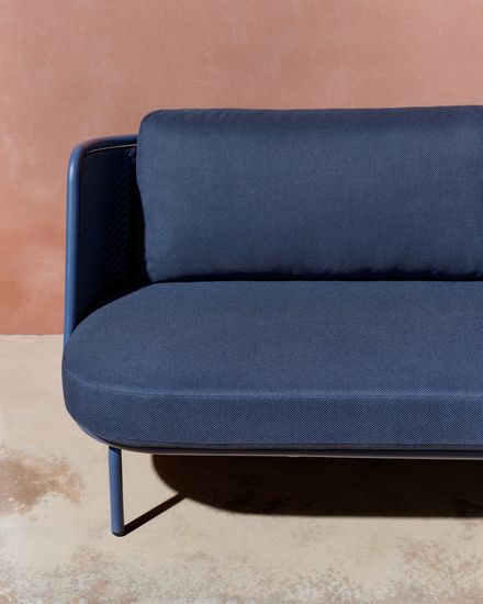 Уличный 3-местный диван Sedalis из алюминия и синей веревки 210 см La Forma Испания 