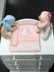 Комплект постельного белья Lollycottons Deni 3 предмета, Розовый