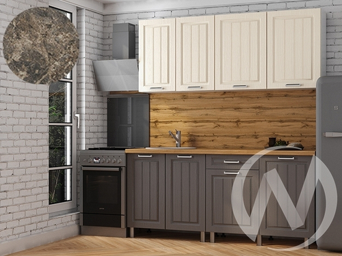 Кухня Лаура 1.8м (корпус белый/клен кремовый; клен серый) 38мм королевский опал