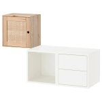 Комбинация для хранения - EKET / VÄLJARE/ VАLJARE IKEA/ ЭКЕТ/ ВАЛЬЯРЕ ИКЕА,  105х70 см, белый/под беленый дуб