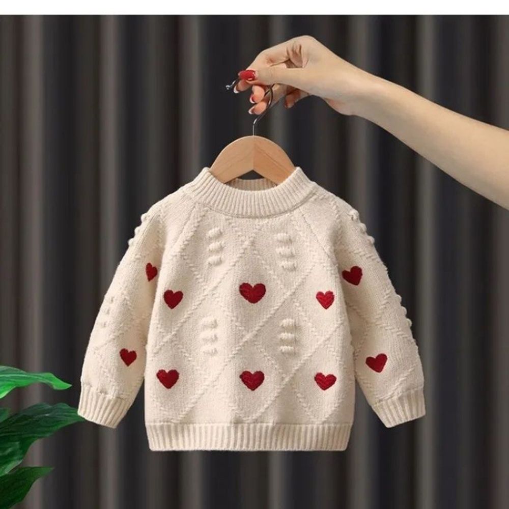 Свитер детский &quot;Heart Print&quot;, бежевый