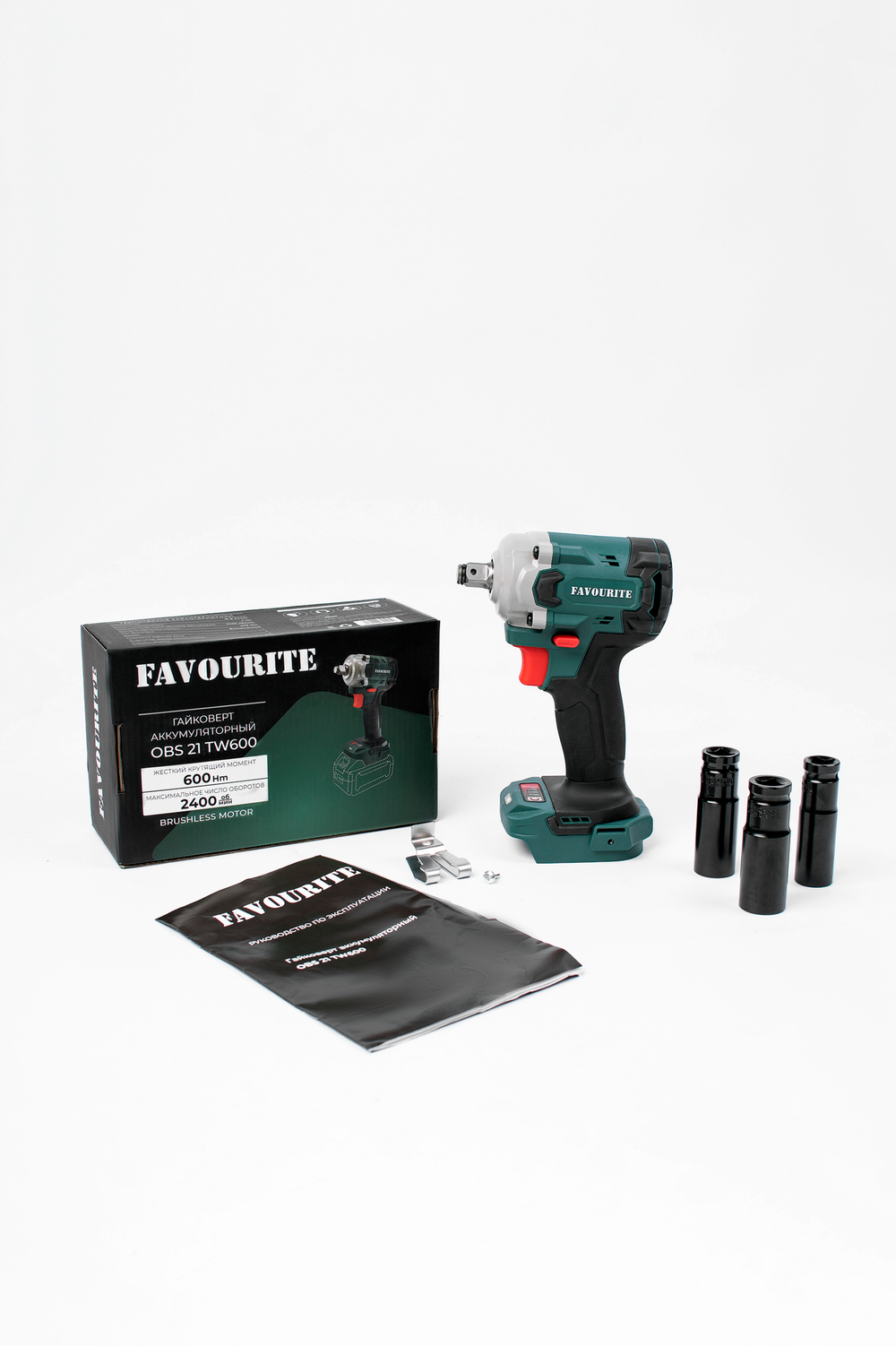 Аккумуляторный гайковёрт FAVOURITE OBS 21 TW600, 600 нм, квадрат, бесщеточный, без АКБ и з/у