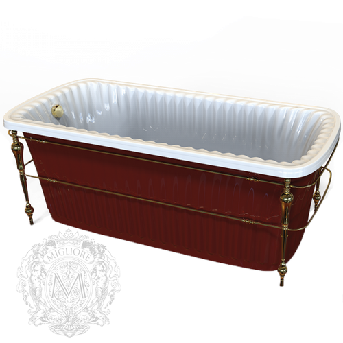 Ванна Migliore Olivia console 24268 174x80 см. акриловая отдельностоящая золотая/красная