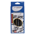 Набор ч/г карандашей разной степени твердости/мягкости, 12 штук