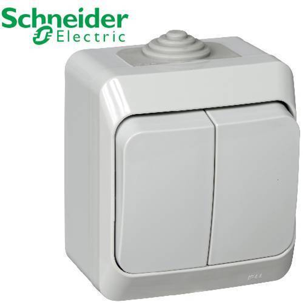ВА10-042С Выключатель 2кл IP 44 (серый) Этюд Schneider
