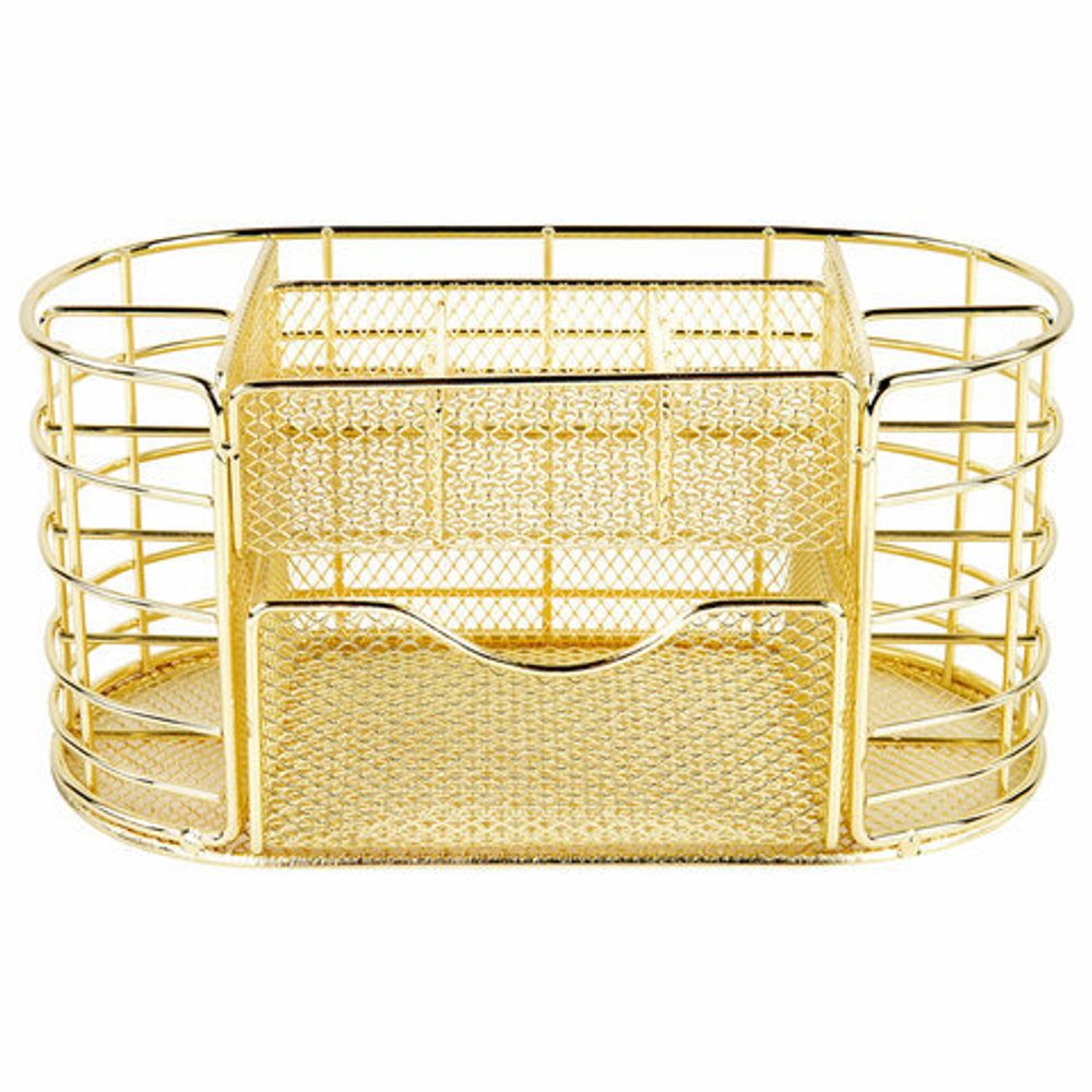 Органайзер для косметики и мелочей металлический 9 секций, MONTE VITA, 105х218х110 мм, золото, 272475