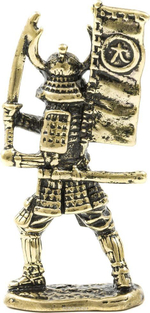 Фигурка Самураи Тайи, латунь. Игрушка литая металлическая 54 мм (1:32)