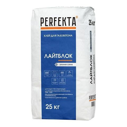 Perfekta Лайтблок Зимняя серия, 25 кг - Клей монтажный