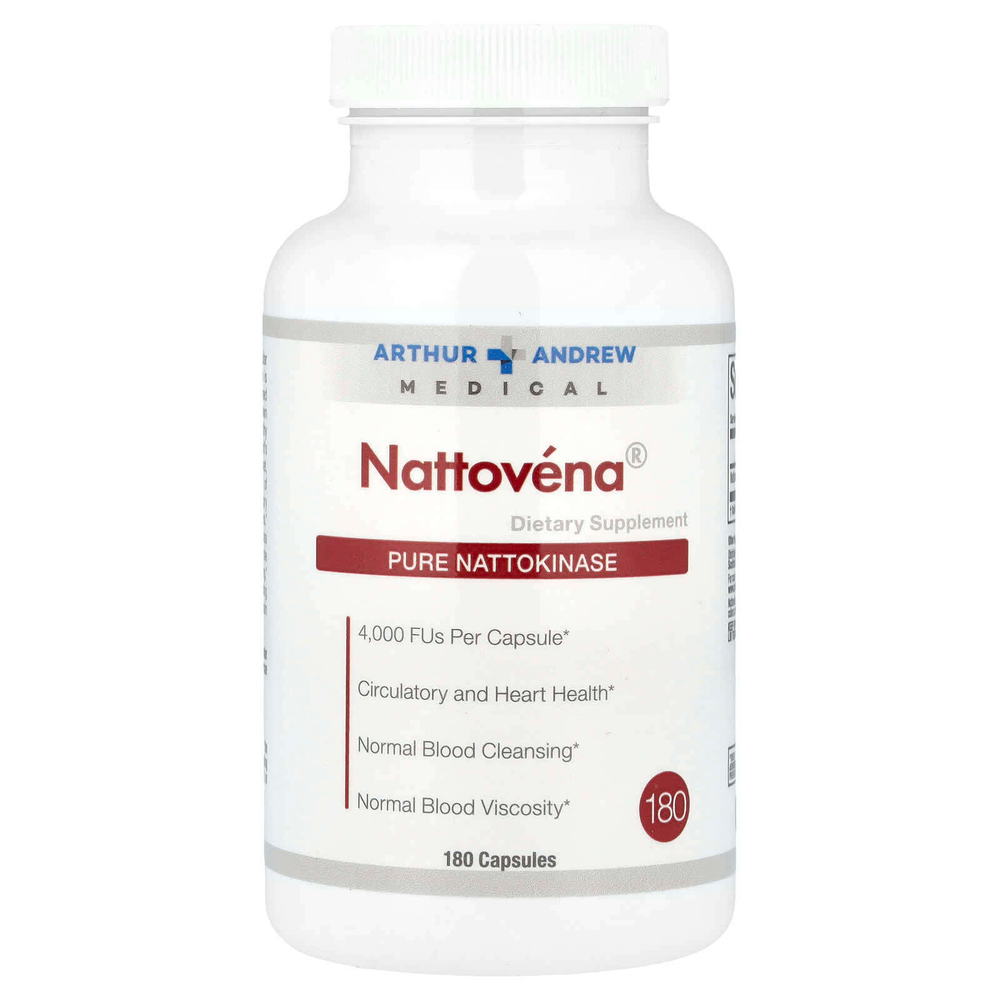 Arthur Andrew Medical, Nattovéna®, чистая наттокиназа, 4000 FU, 180 капсул