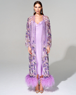 Кардиган с премиальными перьями страуса