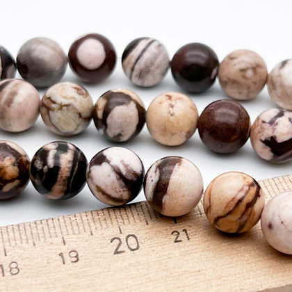 "Яшма кофейная" бусины (халцедон), диаметр 10,5-10,7 мм, цена за 18 шт (1/2 нити)