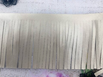 Бахрома кожзам, 10 см, бежевый