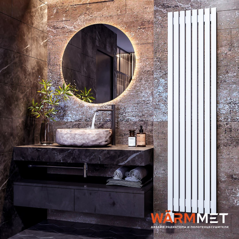 Радиатор WARMMET водяной настенный вертикальный Flat 60V (W) БЕЛЫЙ RAL9016